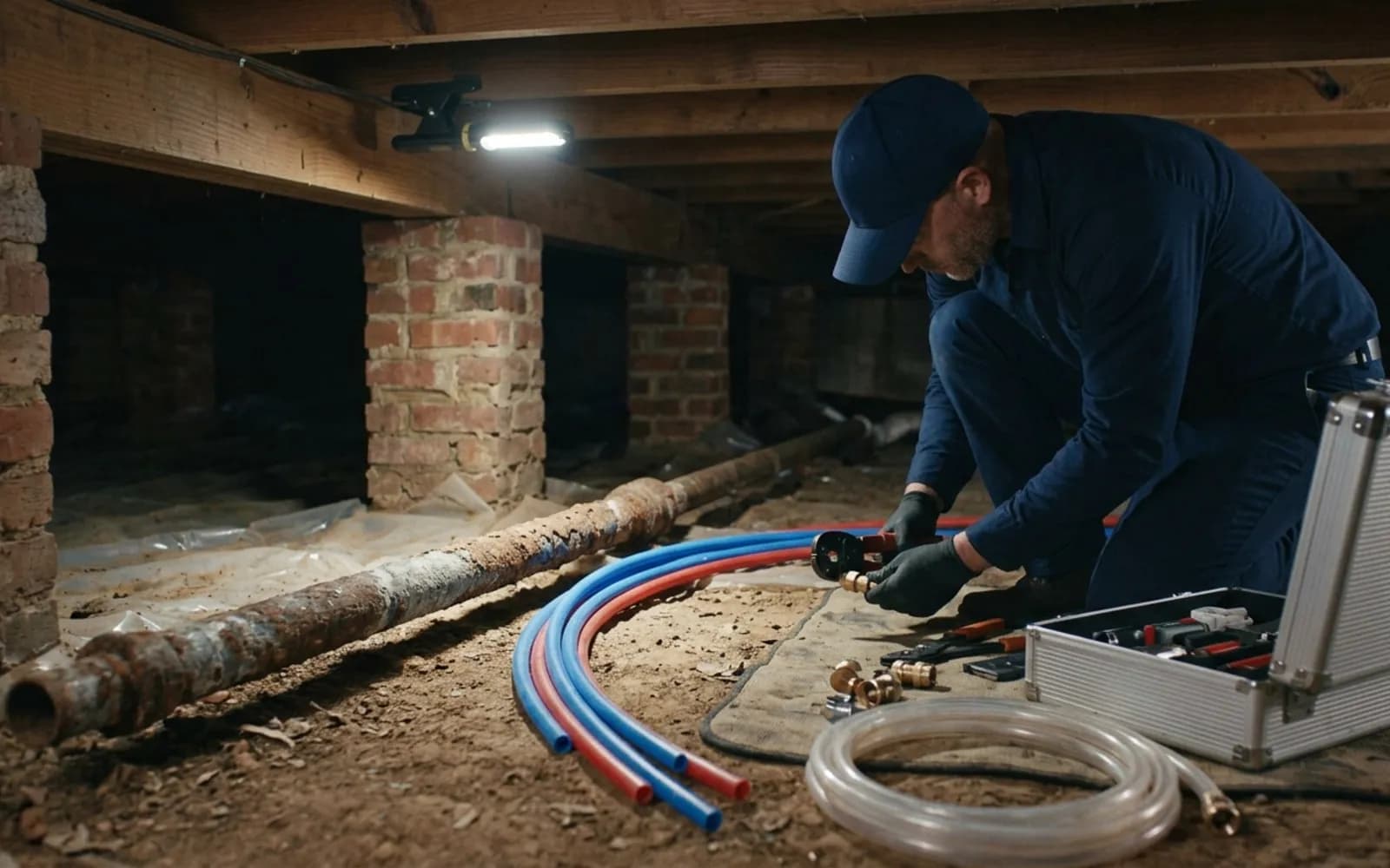 Vantage plumber repiping a 1950s Clairemont home
